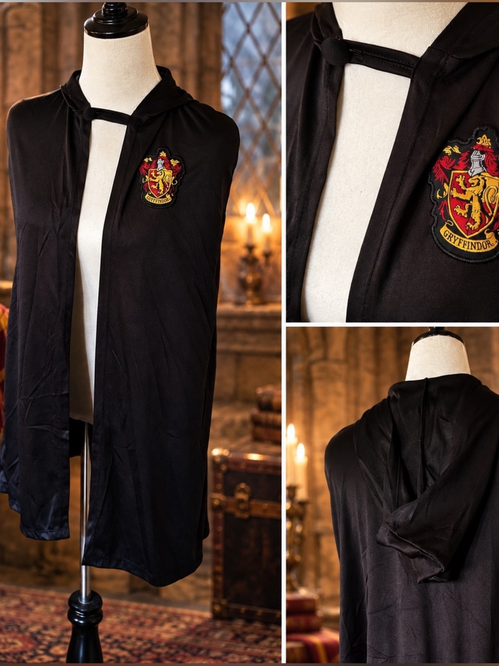 Harry Potter Wizarding World Gryffindor Hooded Cape Cloak Adult One Size